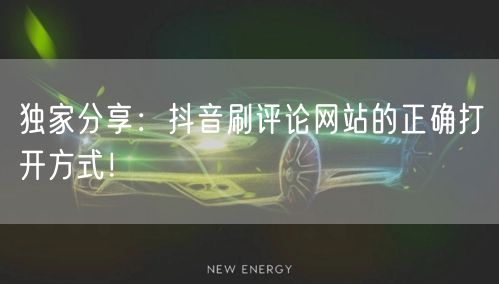 独家分享:抖音刷评论网站的正确打开方式!