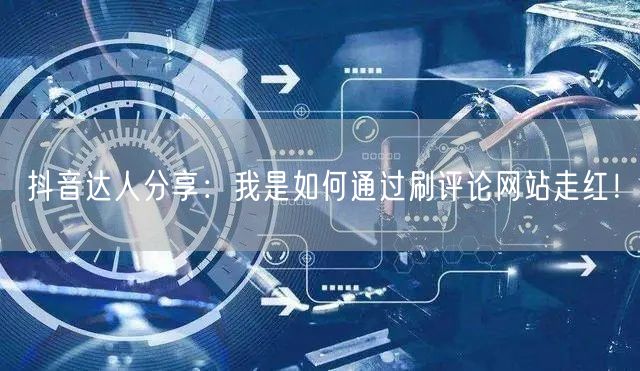 抖音达人分享:我是如何通过刷评论网站走红!