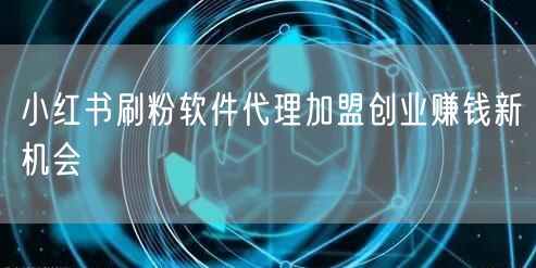 小红书刷粉软件代理加盟创业赚钱新机会