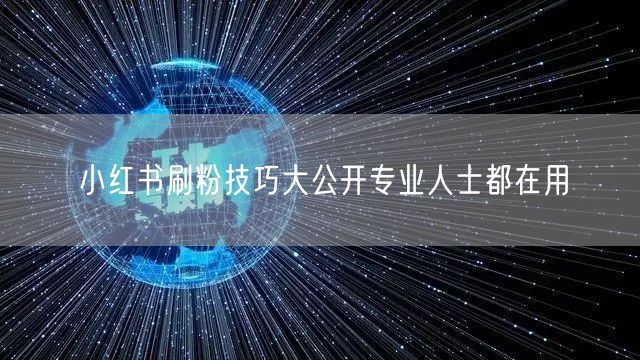 小红书刷粉技巧大公开专业人士都在用